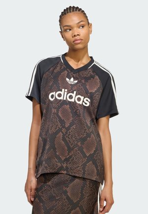 adidas Originals, T-shirt con stampa - earth strata/aurora coffee