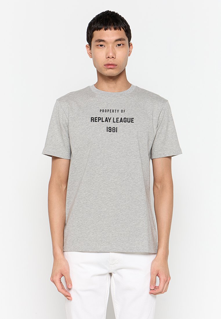 Replay T-shirt print grijs