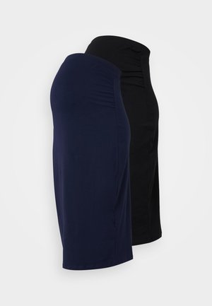 Anna Field MAMA 2 PACK - Pencil skirt - black/dark blue