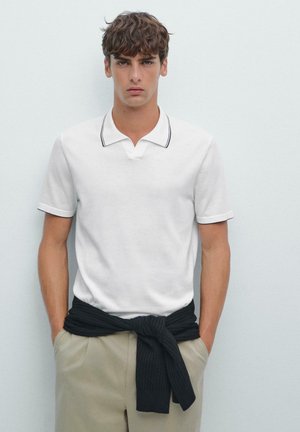 V-NECK WITH DETAI - Polo - white