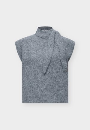 Topshop, TSCASSI TIE NECK TOP - Пуловер - grey