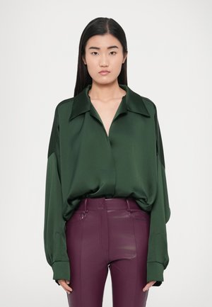 SUPER OVERSIZED BOYFRIEND BODYSUIT - Blúz - dark emerald