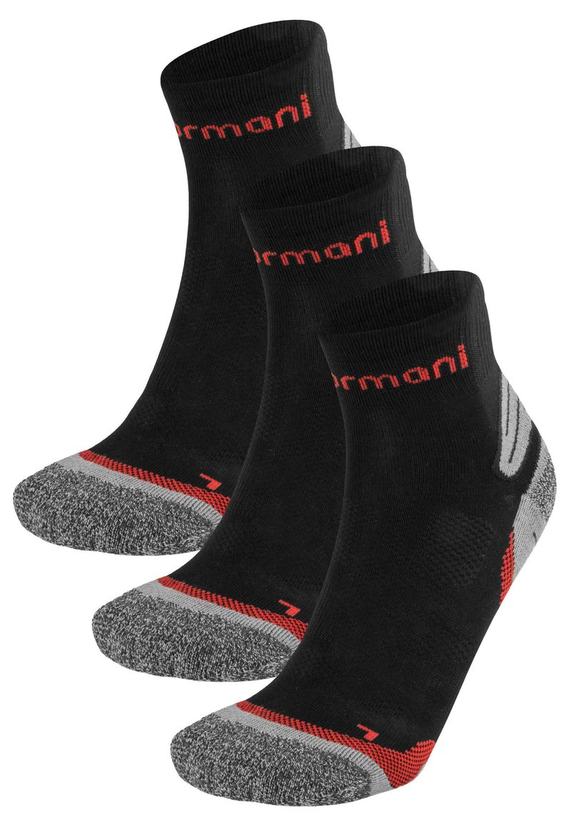 Normani LOW CUT CUSH 3 PACK - Socken - schwarz/rot