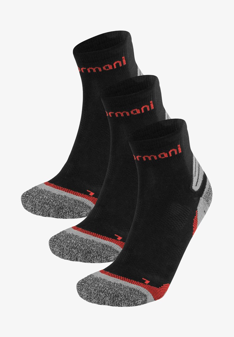 Normani LOW CUT CUSH 3 PACK - Socken - schwarz/rot