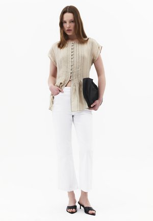 OXXO, EMBROIDERED DETAIL CREW NECK  - Blouse - feather gray