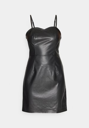 ONLY ONLDINA FAUX LEATHER DRESS  - Koktailové šaty/večierkové šaty - black