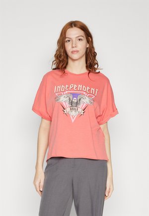 ONLLUCY LIFE WILD FOLD-UP TOPBOX  - T-shirt con stampa - rose of sharon print/independent ethnic