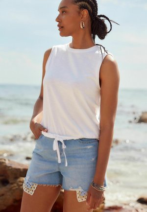 SLEEVELESS DRAWSTRING REGULAR FIT - Top - white