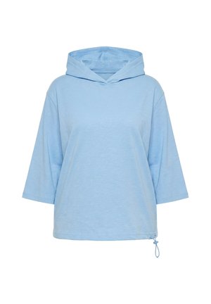 Ulla Popken, ELASTIC HEM HOODED 3/4 SLEEVE TEE - Langærmet T-shirt - sky blue