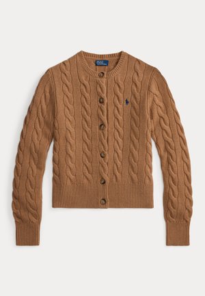 Polo Ralph Lauren CABLE-KNIT WOOL-CASHMERE CARDIGAN - Kardigan - collection camel melange