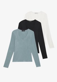 3 PACK - Hosszú ujjú felső - egret, trooper & black