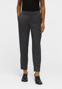 Object OBJLISA SLIM PANT - Broek - medium grey melange