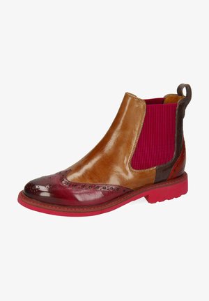 SELINA 29 - Stiefelette - crust purple fig crust tortora crust lava rock crust arnet elastic ribbed fuxia lining nappa rich tan rook d fuxia welt burgundy