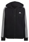 ESSENTIALS 3-STRIPES REGULAR FULL-ZIP - Sweatjacke - black white