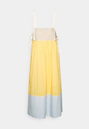 COLOR BLOCKED DRESS - Vestito estivo - jackfruit / natural khaki / blue mist