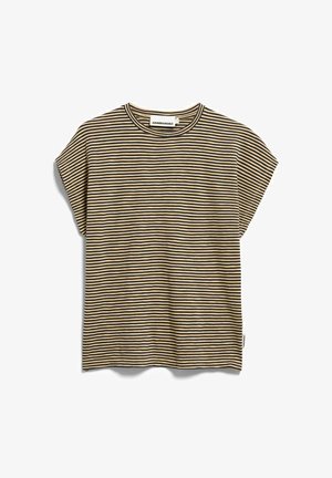 ARMEDANGELS, SLUB JERSEY STRIPE - T-Shirt print - tinted navy-golden hay