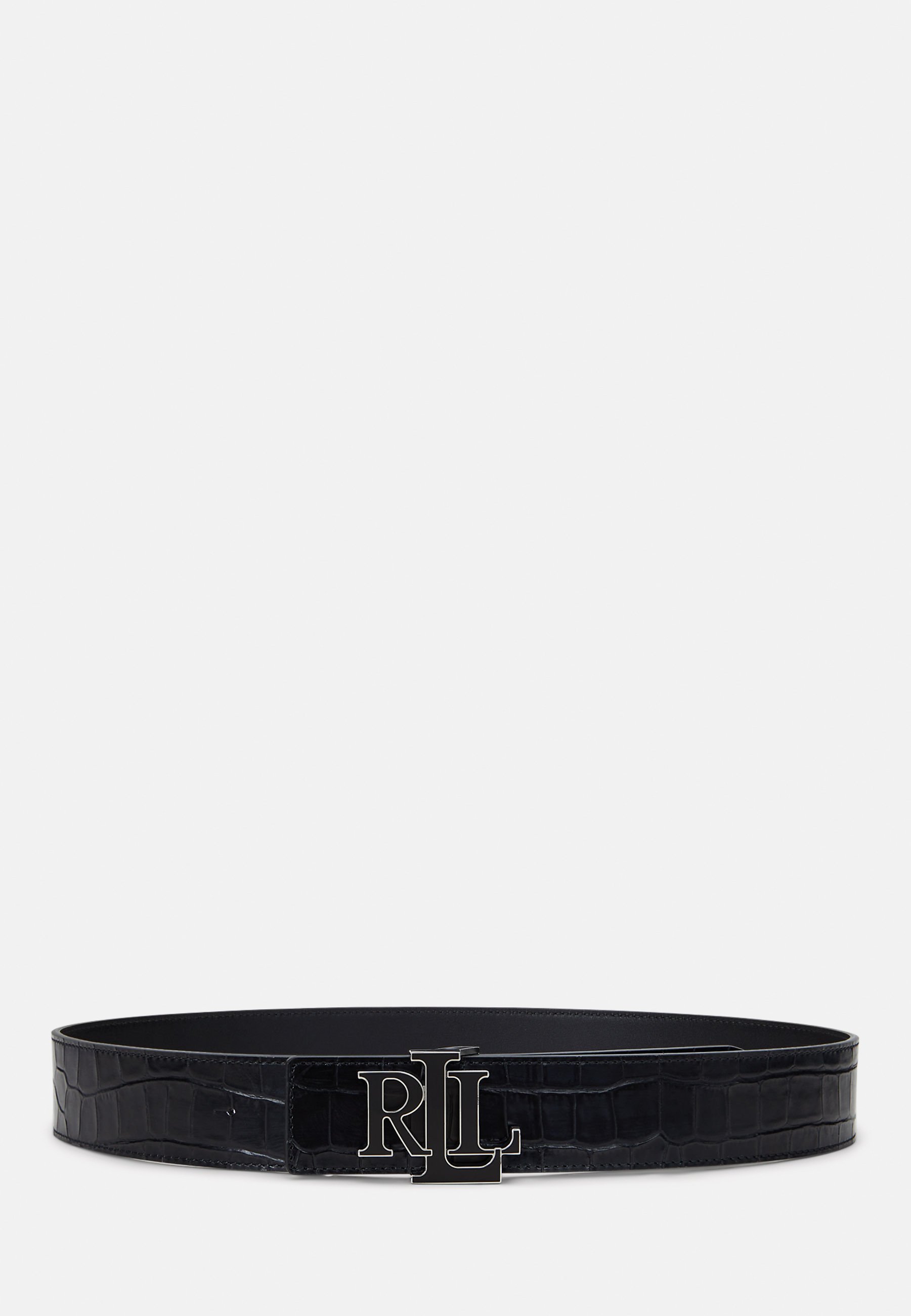 Lauren Ralph Lauren LOGO REVERSIBLE CROC EMBOSSED WIDE BELT 
