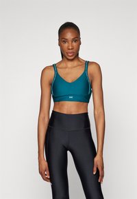 Under Armour - INFINITY LOW STRAPPY BRA - Sport-bh met light support - hydro teal/white Miniatuurafbeelding 1