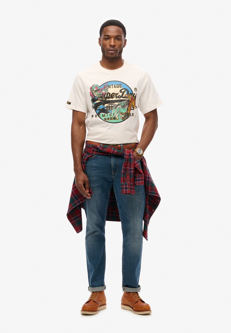 Superdry & Co T-shirt print lichtgeel Superdry & Co T-shirt print lichtgeel