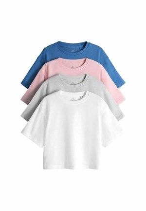 REGULAR FIT - 4 PACK CROPPED SHORT SLEEVE - Nyomott mintás póló - pink blue grey white