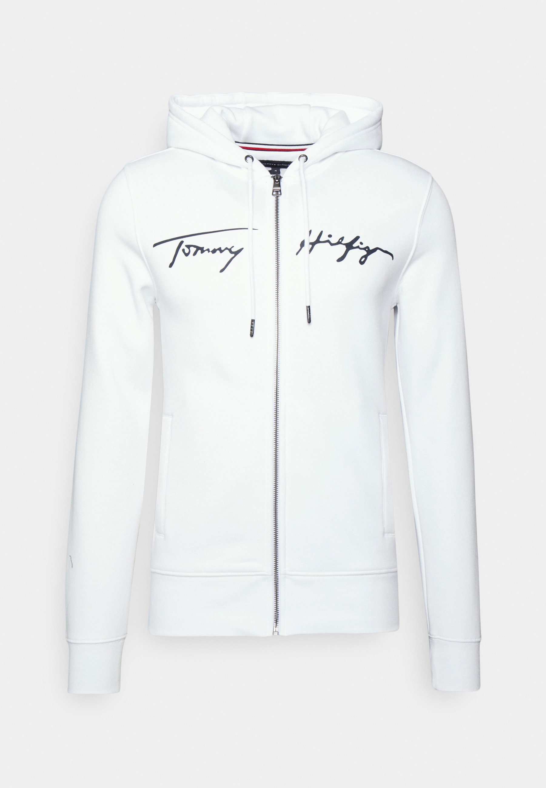 Tommy Hilfiger SIGNATURE GRAPHIC ZIP THROUGH - Zip-up sweatshirt - white -  Zalando.co.uk