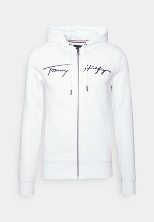 SIGNATURE GRAPHIC ZIP THROUGH - Felpa con zip - white