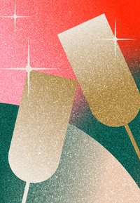 Λαμπερό πορτοκαλί τριγωνικό σχήμα σε μια υφασμάτινη γραδίαντα φόντου με πορτοκαλί, πράσινους και μπλε χρωματισμούς, που διαθέτει εφέ λαμπερού υλικού.