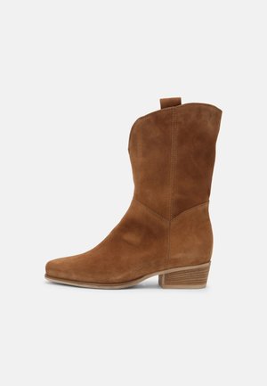 Cowboy/biker ankle boot - brown