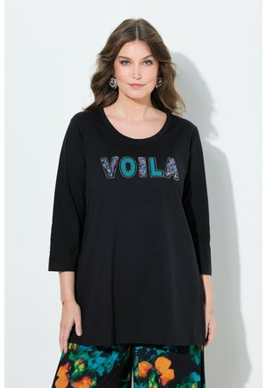 A-LINIE VOILA APPLIKATION 3/4-ARMEL - Langærmet T-shirt - black