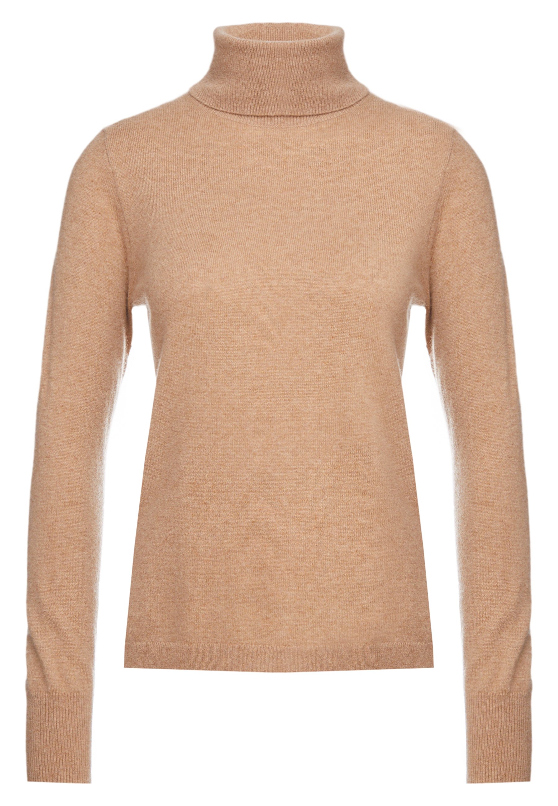 camel turtleneck jumper