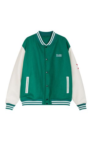 Kaotiko JACKET BASEBALL TRICKY LOVE UNISEX - Bomber-jakk - green
