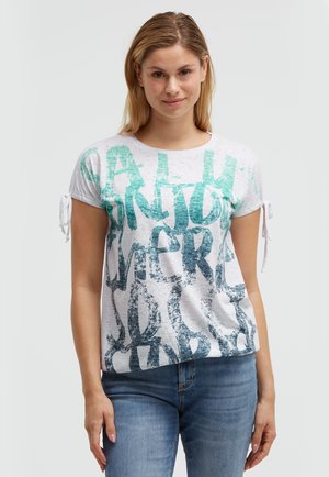 Soccx, SOCCX AUSBRENNER-SHIRT MIT PRINT UND TUNNELZUGBÄNDERN - Print T-shirt - opticwhite
