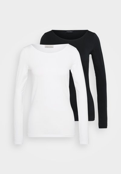 2 PACK - T-shirt à manches longues - black/white