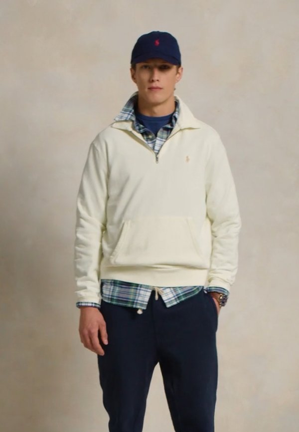 LOOPBACK FLEECE QUARTER ZIP SWEATSHIRT - Sweatshirt - clubhouse cream4