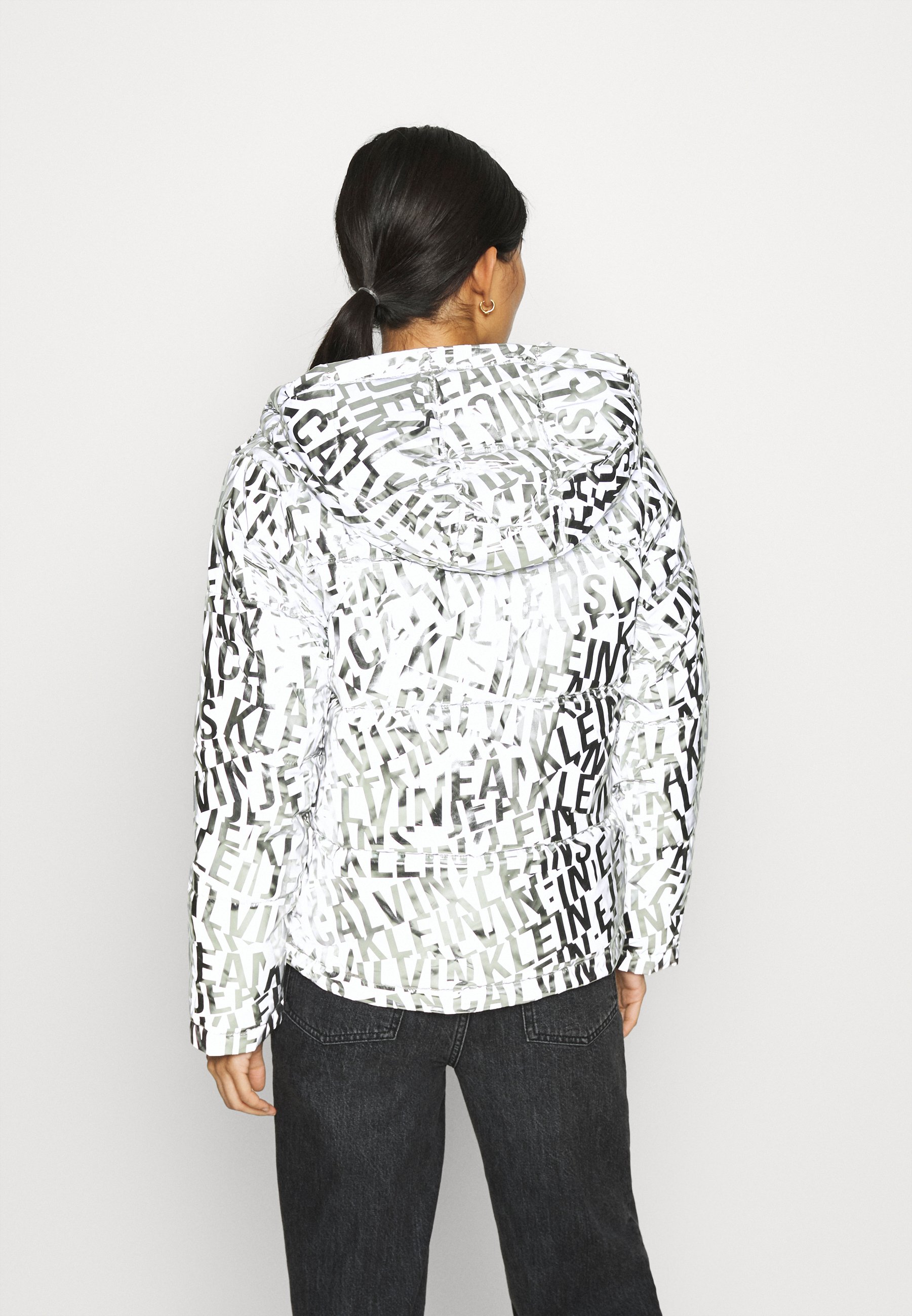 calvin klein reflective puffer jacket