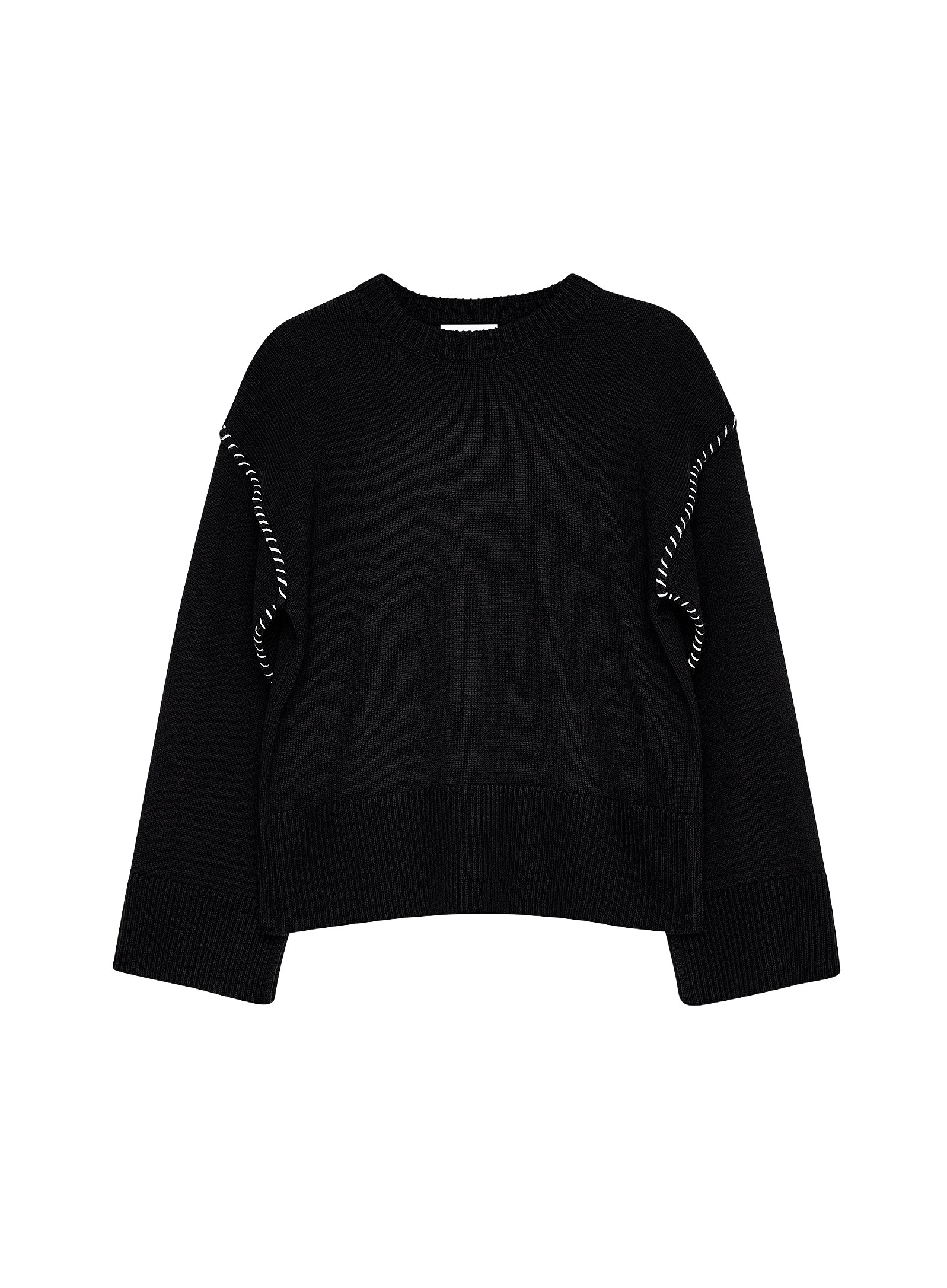 NA-KD OVERSIZED STITCH DETAILED Jumper black