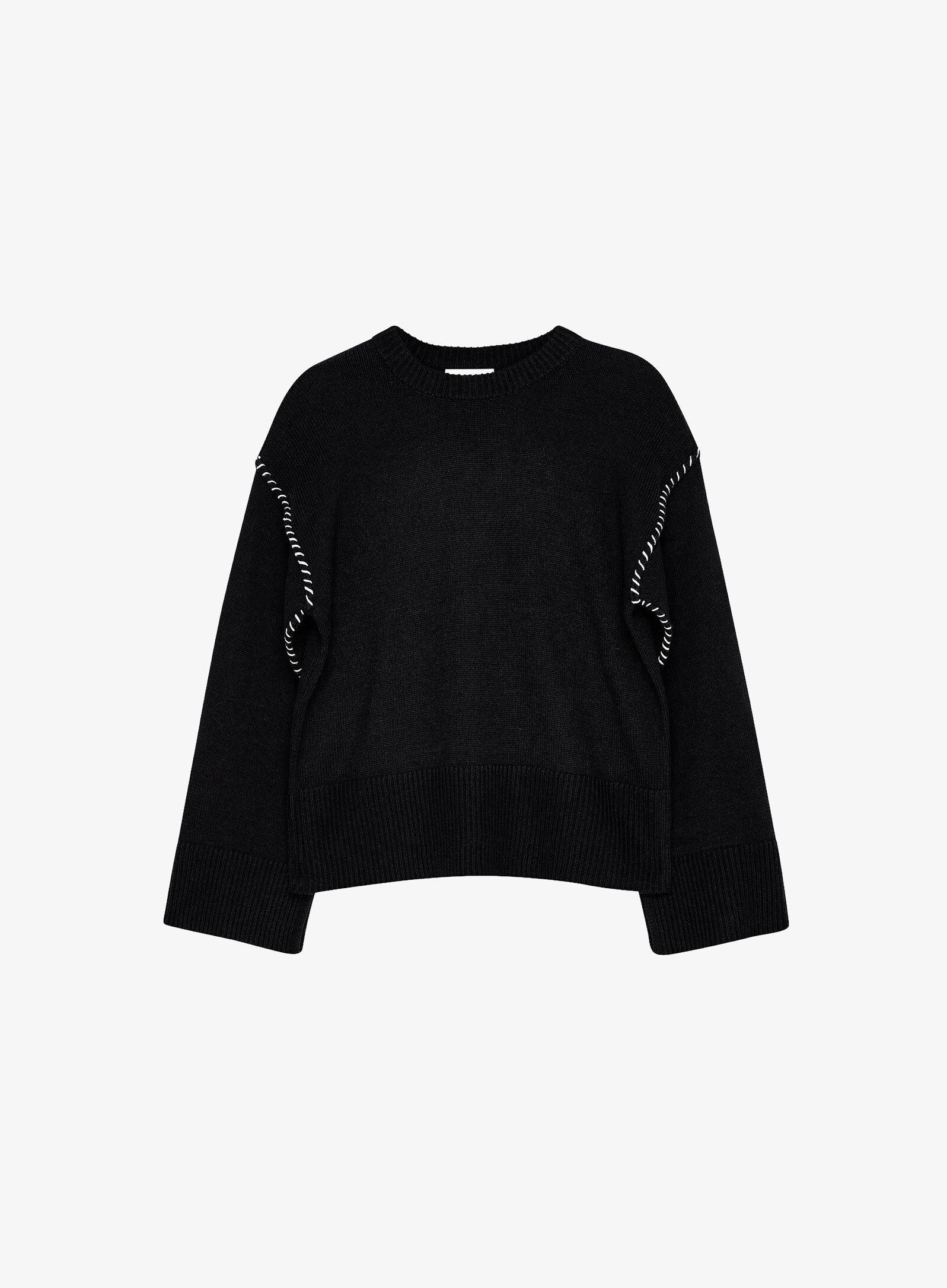 NA-KD OVERSIZED STITCH DETAILED Jumper black