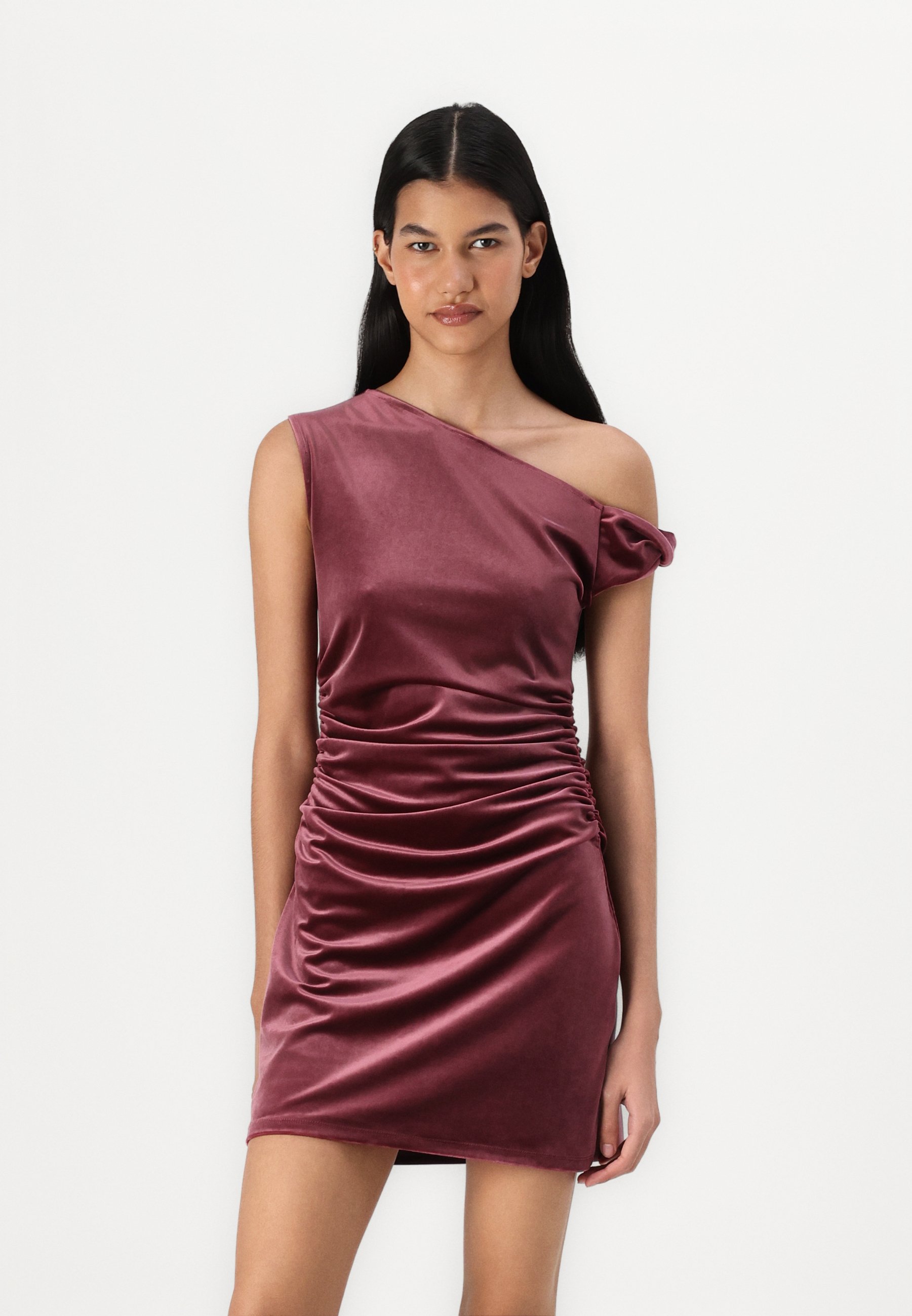 sachin and babi light blue dress Short party dress with velvet cape sleeves : INVITADISIMA