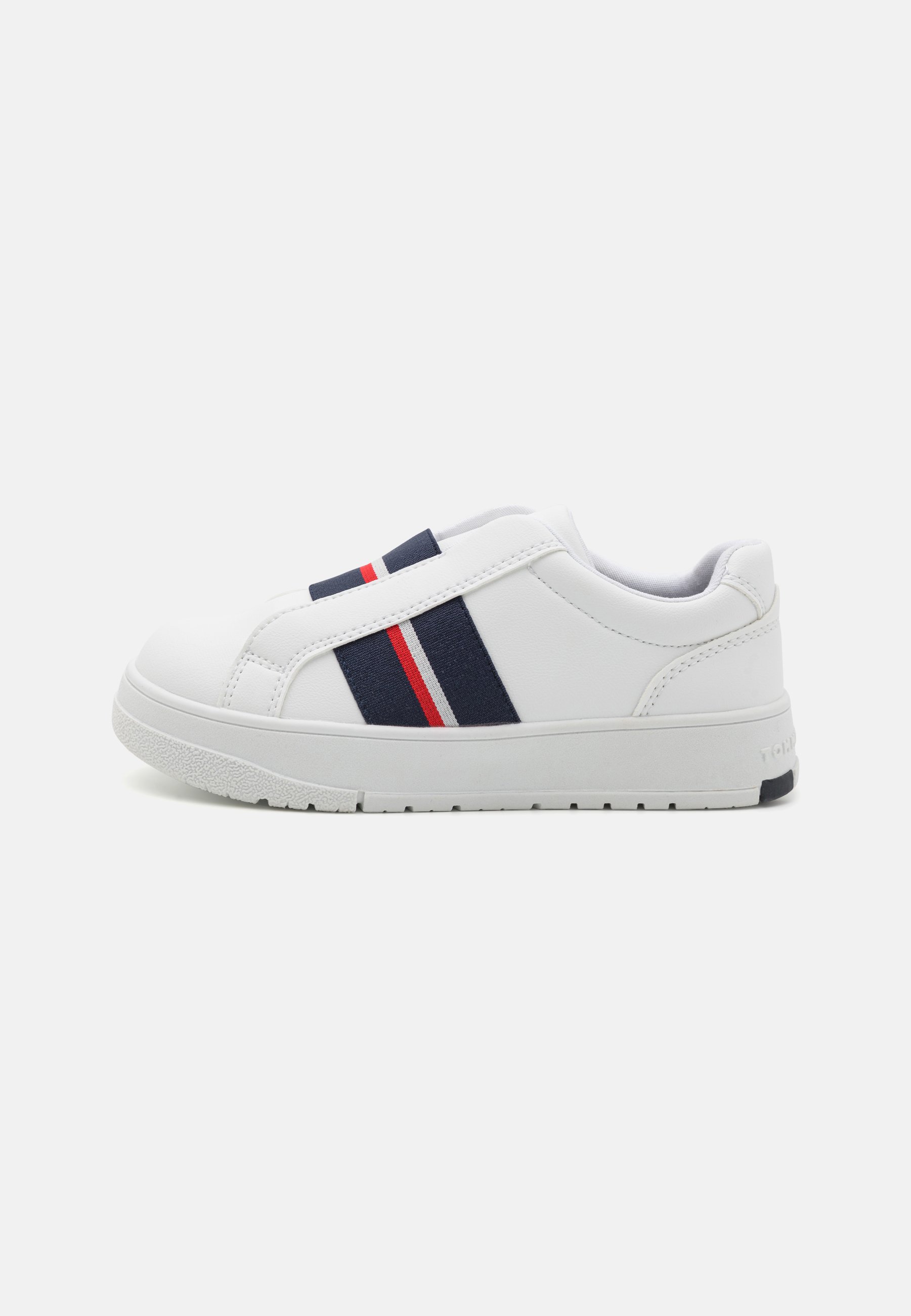 Tommy Hilfiger White Slip-On Sneakers with Navy and Red Accent Tommy Hilfiger White Leather Glitter Sequin Shoes main image 4