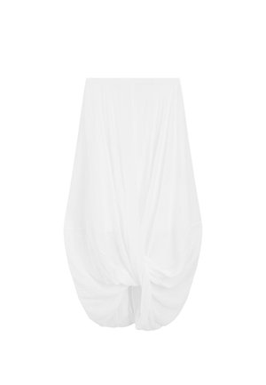 Massimo Dutti, CROSSOVER MIDI SKIRT WITH DRAPED DETAIL - Maxirock - white