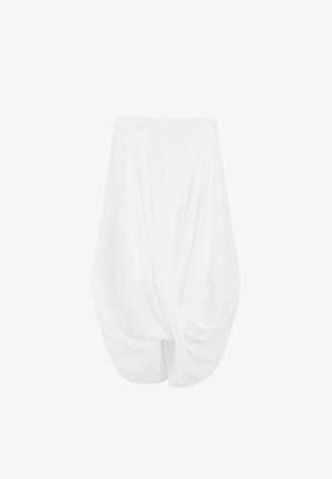 Massimo Dutti, CROSSOVER MIDI SKIRT WITH DRAPED DETAIL - Maxirock - white