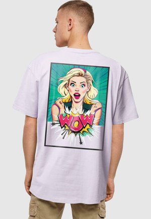 WOW COMIC HEAVY  - Print T-shirt - lilac