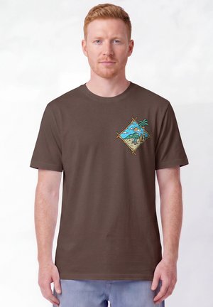 watapparel, BEACH IS CALLING - T-shirt imprimé - mocha