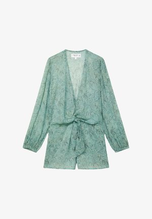 PULL&BEAR, PRINTED GATHERED - PLAYSUIT - Combinaison - turquoise