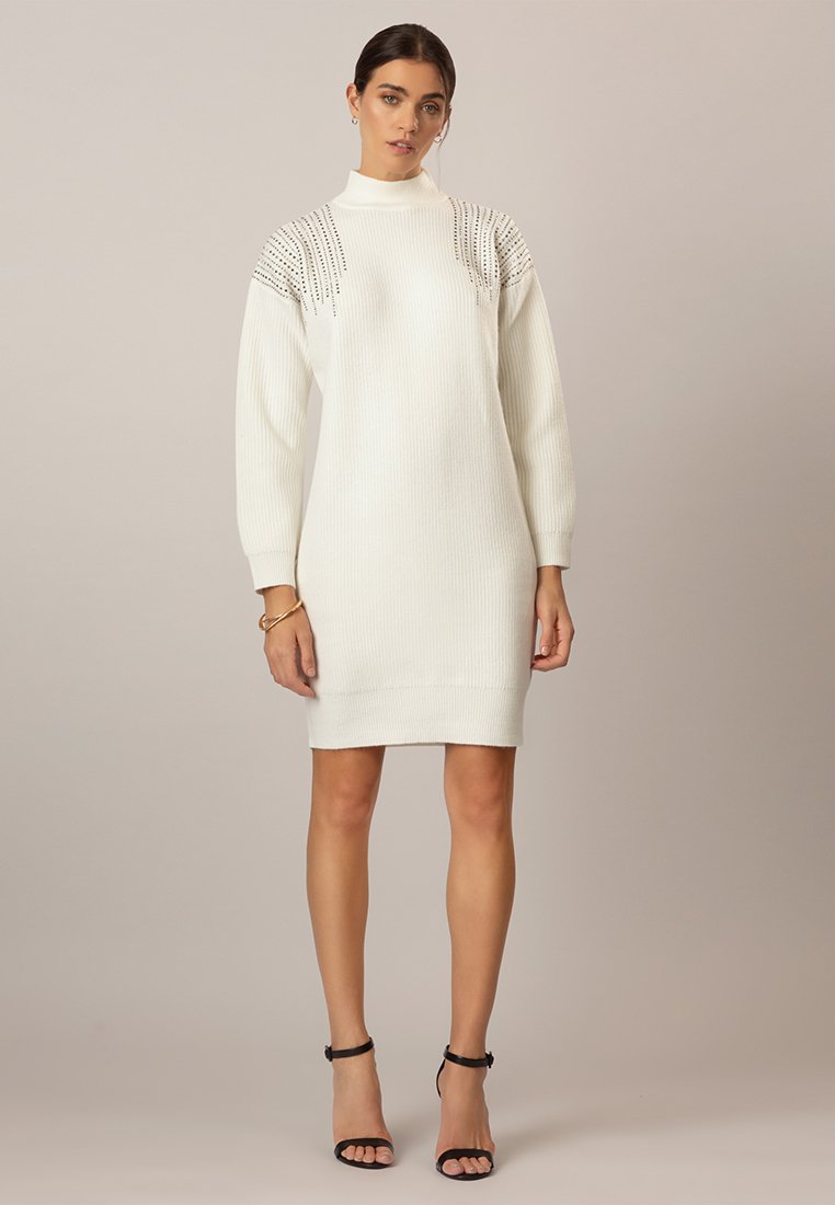 Apart Gebreide jurk crème