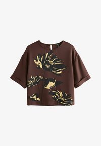 Unselected, chocolate brown floral print