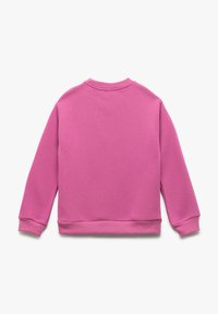 Roze sweatshirt gemaakt van zachte, gestructureerde stof, met een ronde halslijn, lange mouwen en ribgebreide manchetten en onderrand.