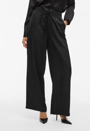 VILA MIT WEITEM BEIN HIGH WAIST - Trousers - black