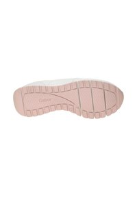 White sneaker sole with a textured pink rubber outsole. Features grooves for traction and 'Gabor' branding near the heel.