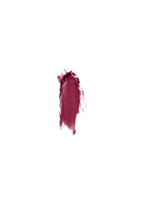 Swatch burgundowy pomadki w kremie, gładka tekstura, z połyskującym wykończeniem, wyglądająca na gęstą i bogatą na białym tle.